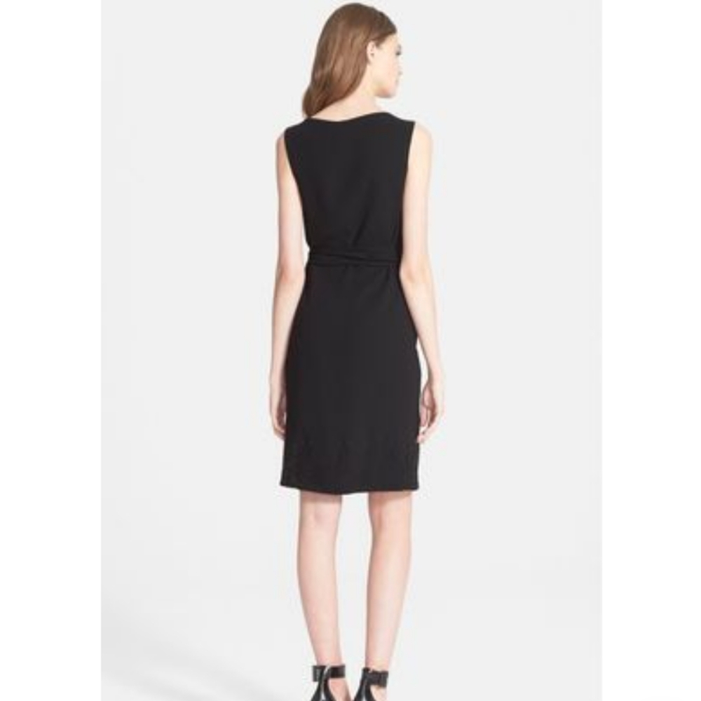 Diane Von Furstenberg Bella Black Sparkly Beaded, Surplice Bodice Cocktail Dress - Picture 2 of 16